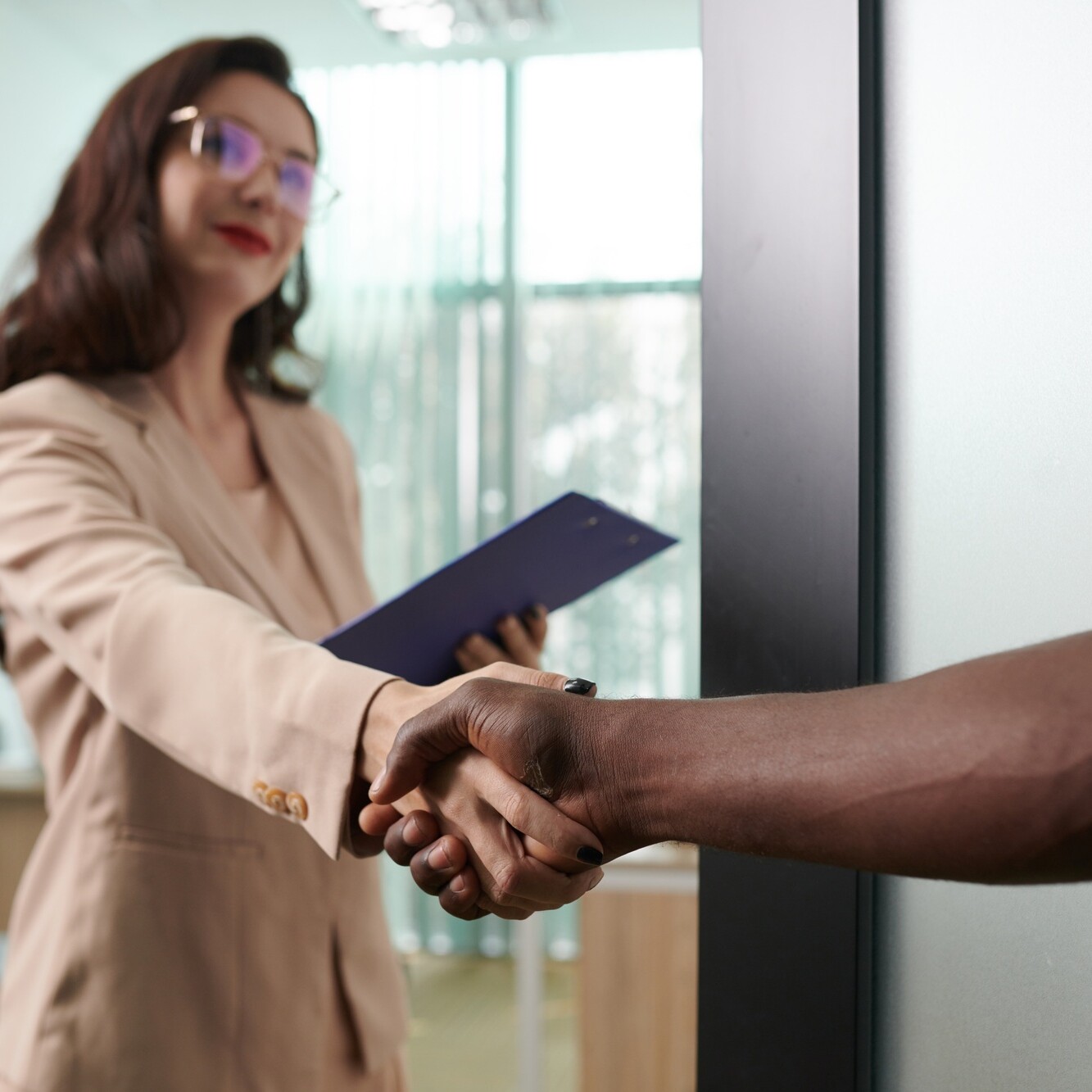 Recruiter Greeting Candidate